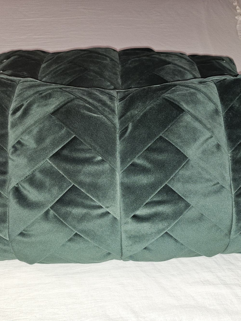 Plush Quilted Velvet Throw Pillows in Emerald Green